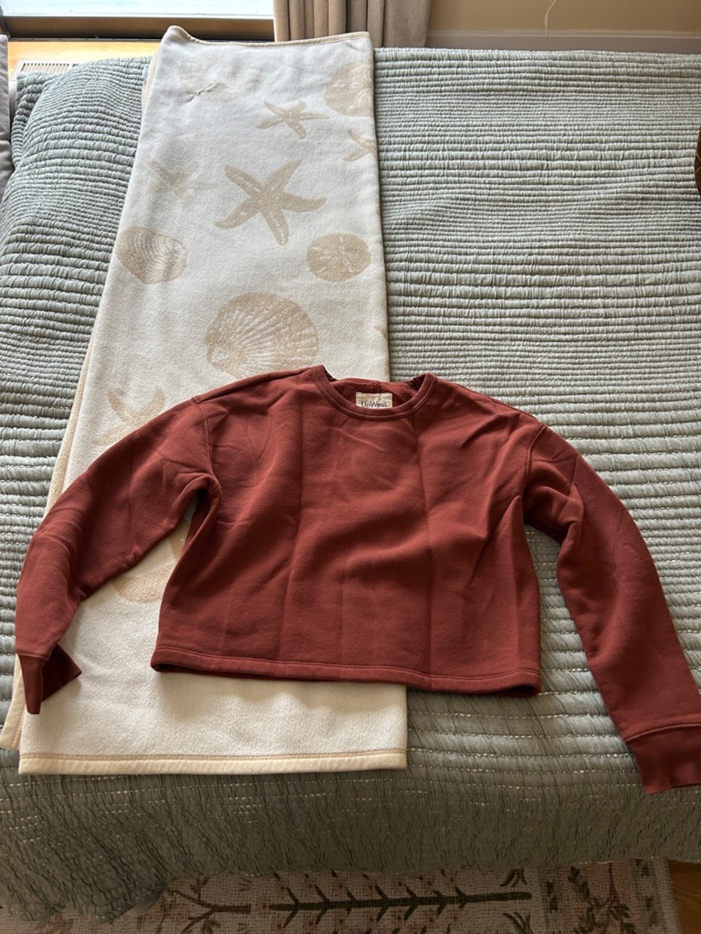 UpWest Rust Red Cropped Crew Sweatshirt